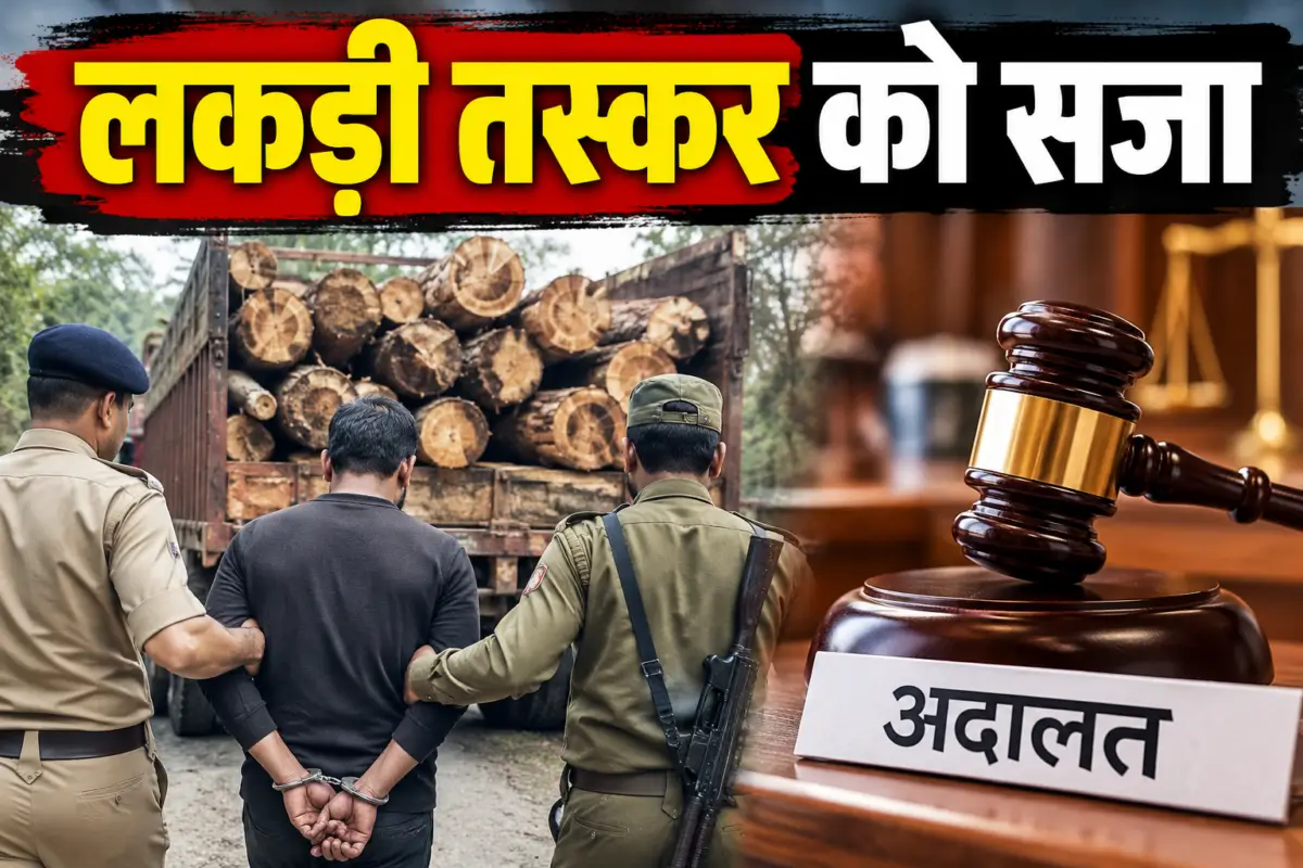 लकड़ी तस्कर धर्मेंद्र को दो माह का कारावास