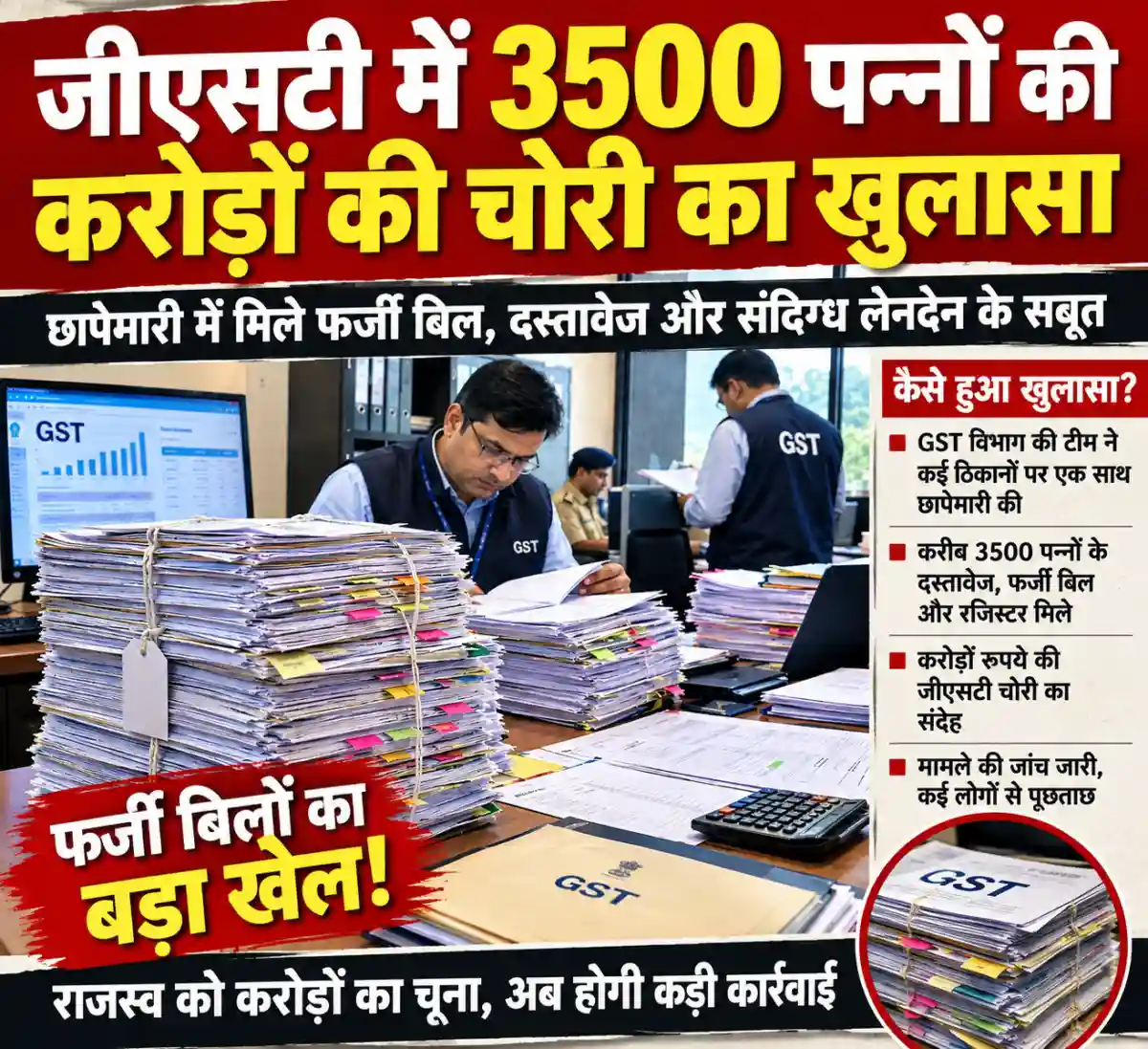 जीएसटी ने रचा 3500 पन्नो की एफआईआर का इतिहास